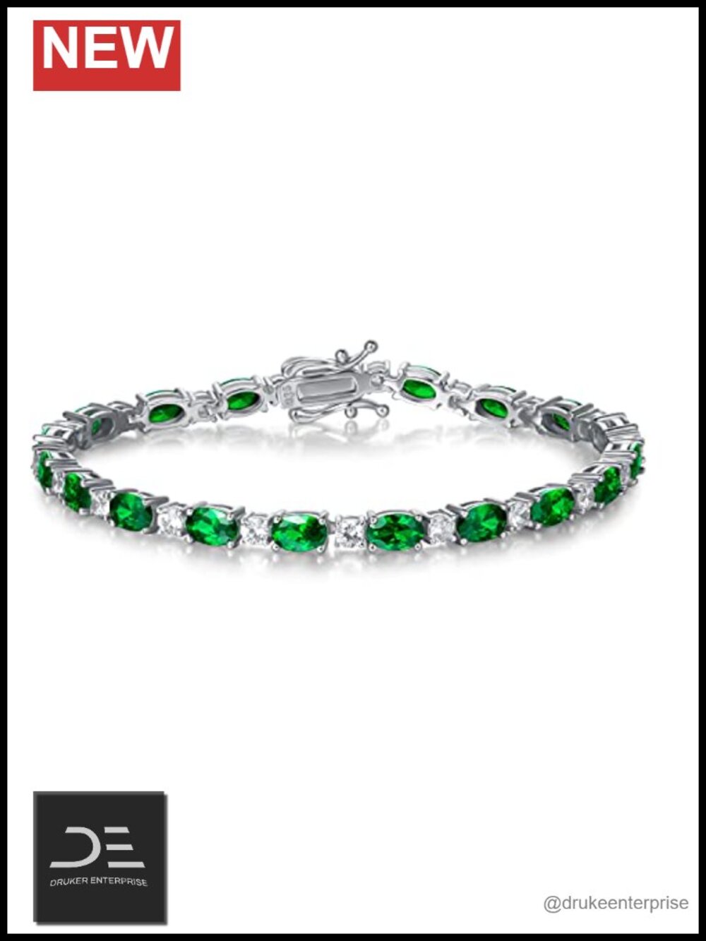 Sterling Silver CZ Tennis Bracelet Women 7 inch Birthstone Chain
